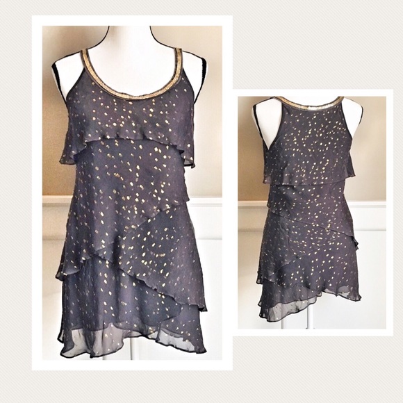 Free People Dresses & Skirts - 🧵Free People | Moonlight Tiered Gold Fleck Dress